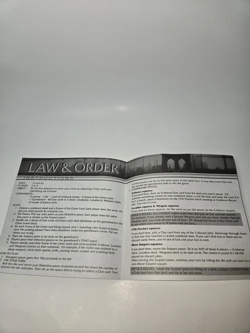 Law & Order Detective Board Game by Cardinal Industries